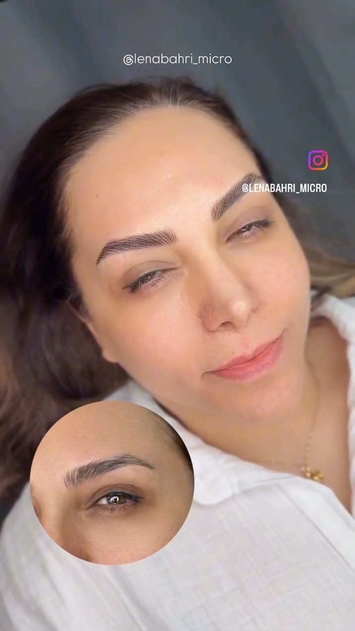 نمونه نزدیک طراحی ابرو متناسب با فرم چهره